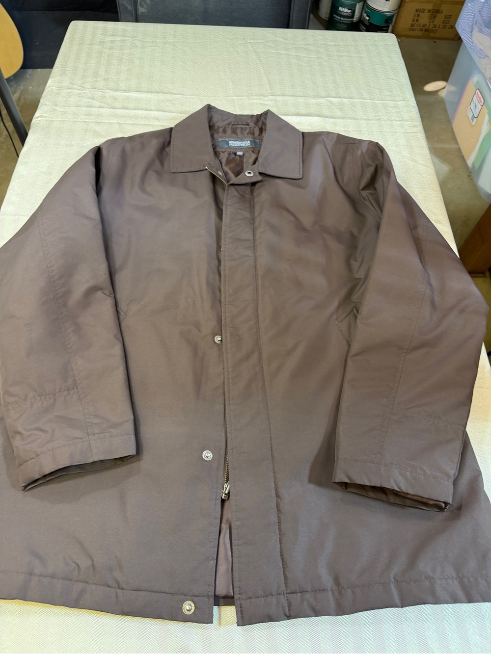 Men's Kenneth Cole Brown Classic Overcoat Size XL